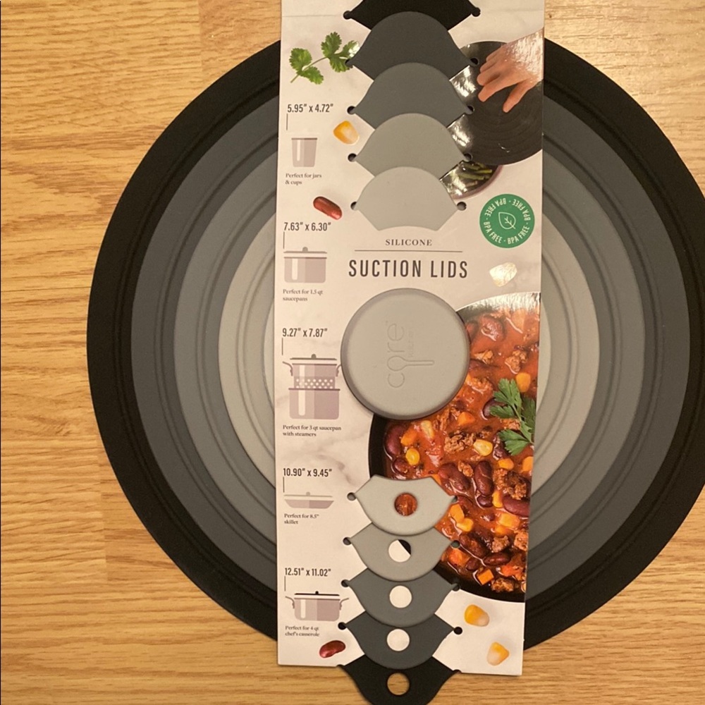 New Core suction  silicone lids set of 5
